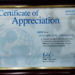 Certificate of Appreciation awarded to JMD Group for excellence in corporate real estate leasing and construction quality.