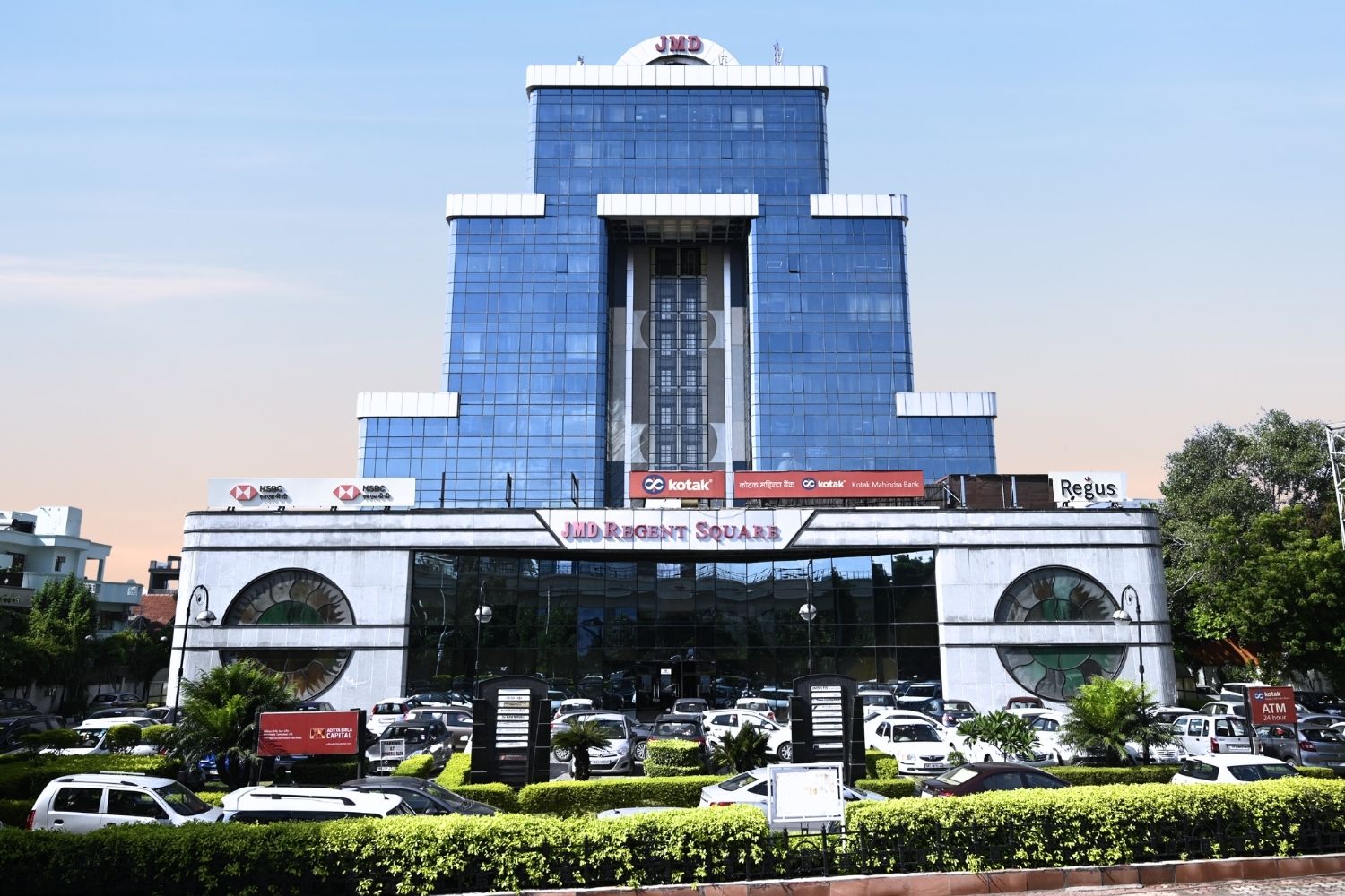 This is a lower front view of JMD Regent Square at MG road